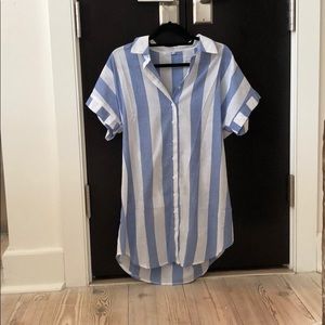 Blue and white stripped dress